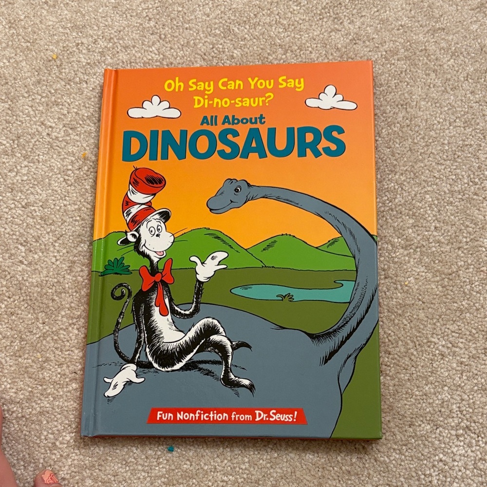 Dr. Seuss Orange and Green Dinosaur Book